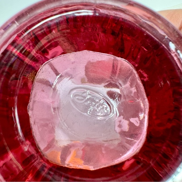 Vintage Fenton Dusty Rose Spiked Votive Candle Holder Glass. Fenton stamped - Picture 6 of 10